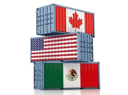 Shipping containers USA, Canada, and Mexico.
